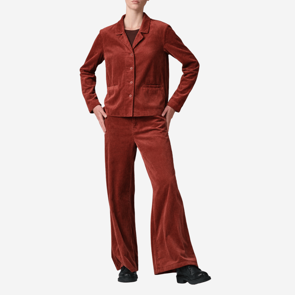Transit Par Such Corduroy Boxy Button-Front Jacket in Sangria – International designer fashion boutique Australia Riada Concept Woollahra