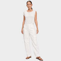 Transit Par Such Cotton Lyocell Cargo Trousers in White - front full view