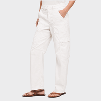 Transit Par Such Cotton Lyocell Cargo Trousers in White - side view