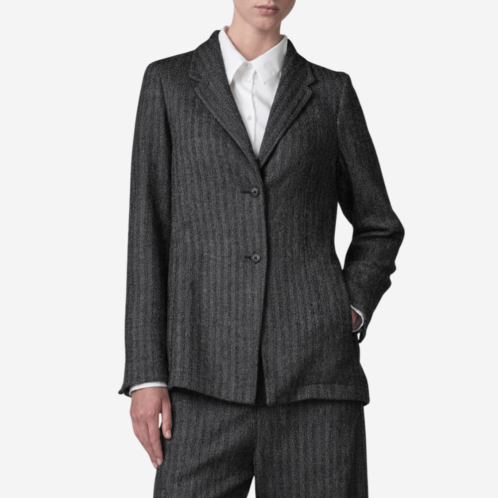 Transit Par Such Herringbone Wool Jacket in Black - International designer fashion boutique Australia Riada Concept Woollahra 1016.CFDTRBA103.10