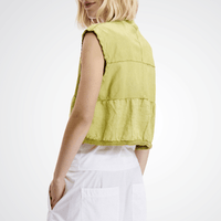 Transit Par Such Leather Panelled Vest in Lime Transit Par Such at Riada Concept Designer fashion shop online and in store High End fashion boutique Sydney Australia Riada Concept