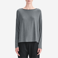 Transit Par Such Modal Cashmere Reversible Button Tee in Grey - International designer fashion boutique Australia Riada Concept Woollahra 1016.CFDTRBJ190.111
