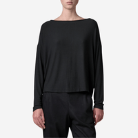 Transit Par Such Modal Cashmere Reversible Button Tee in Black - International designer fashion boutique Australia Riada Concept Woollahra 1016.CFDTRBJ190.10