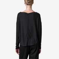 Transit Par Such Modal Cashmere Reversible Button Tee in Black - International designer fashion boutique Australia Riada Concept Woollahra 1016.CFDTRBJ190.10