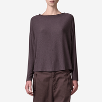 Transit Par Such Modal Cashmere Reversible Button Tee in Merlot - International designer fashion boutique Australia Riada Concept Woollahra 1016.CFDTRBJ190.07