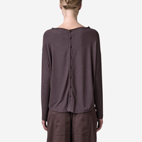 Transit Par Such Modal Cashmere Reversible Button Tee in Merlot - International designer fashion boutique Australia Riada Concept Woollahra 1016.CFDTRBJ190.07