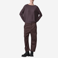 Transit Par Such Modal Cashmere Reversible Button Tee in Merlot - International designer fashion boutique Australia Riada Concept Woollahra 1016.CFDTRBJ190.07