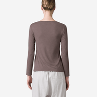 Transit Par Such Modal V-Neck Long-Sleeve Top in Taupe – International designer fashion boutique Australia Riada Concept Woollahra 1016.CFDTRBI180.31