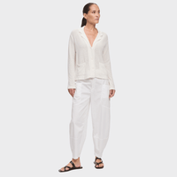 Transit Par Such Open Weave Knit Jacket in White - full front view