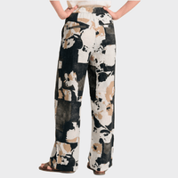 Transit Par Such Printed Linen Comfort Fit Trousers in Nut - back view