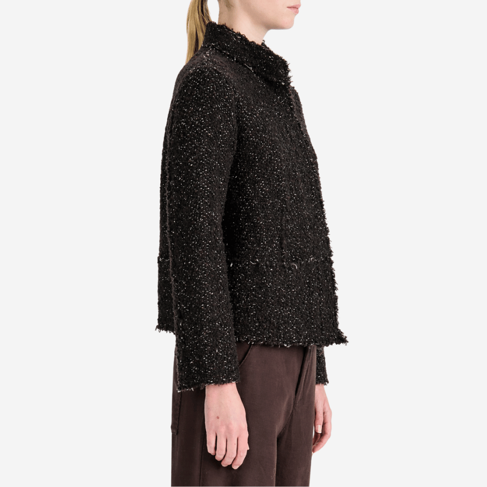 Transit Par Such Raw-Edge Bouclé Jacket in Black – International designer fashion boutique Australia Riada Concept Woollahra