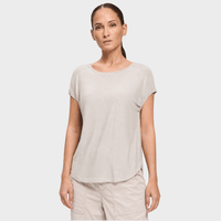 Transit Par Such Relaxed Contrast-Panel T-Shirt in Chalk - front view 