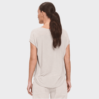 Transit Par Such Relaxed Contrast-Panel T-Shirt in Chalk - back view 
