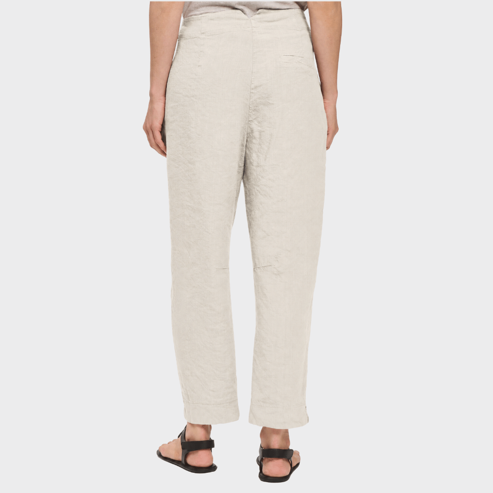 Transit Par Such Relaxed Pleated Linen Blend Trousers in Sand - back view