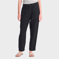 Transit Par Such relaxed tapered linen trousers in black – front view