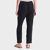 Transit Par Such relaxed tapered linen trousers in black – back view