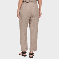 Transit Par Such relaxed tapered linen trousers in soft taupe-beige Rope – back view