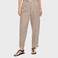 Transit Par Such relaxed tapered linen trousers in soft taupe-beige Rope – front view
