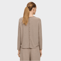 Transit Par Such Reversible Ribbed Modal Boat Neck Top in Rope - back view