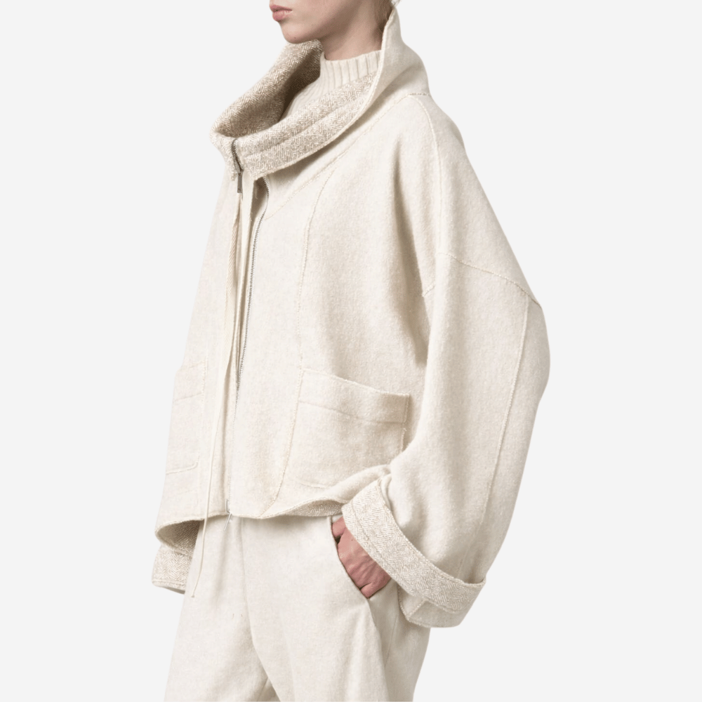 Transit Par Such Reversible Wool Jacket in Chalk - International designer fashion boutique Australia Riada Concept Woollahra 1016.CFDTRB9442.01