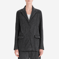 Transit Par Such Ribbed Velour Longline Jacket in Anthracite  – International designer fashion boutique Australia Riada Concept Woollahra