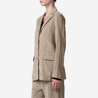 Transit Par Such Ribbed Velour Longline Jacket in Camel  – International designer fashion boutique Australia Riada Concept Woollahra