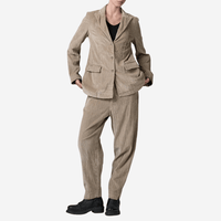 Transit Par Such Ribbed Velour Longline Jacket in Camel  – International designer fashion boutique Australia Riada Concept Woollahra