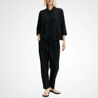 Transit Par Such Seersucker Shirt in Black Transit Par Such at Riada Concept Designer fashion shop online and in store High End fashion boutique Sydney Australia Riada Concept