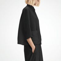 Transit Par Such Seersucker Shirt in Black Transit Par Such at Riada Concept Designer fashion shop online and in store High End fashion boutique Sydney Australia Riada Concept