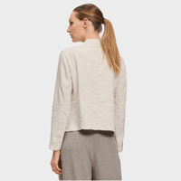 Transit Par Such Stretch Linen Blend Jacket in Sand - back view