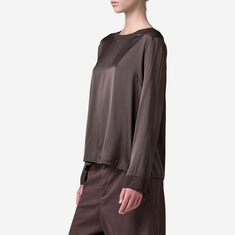 Transit Par Such Stretch Silk Long-Sleeve Blouse in Merlot - International designer fashion boutique Australia Riada Concept Woollahra 1016.CFDTRBG163