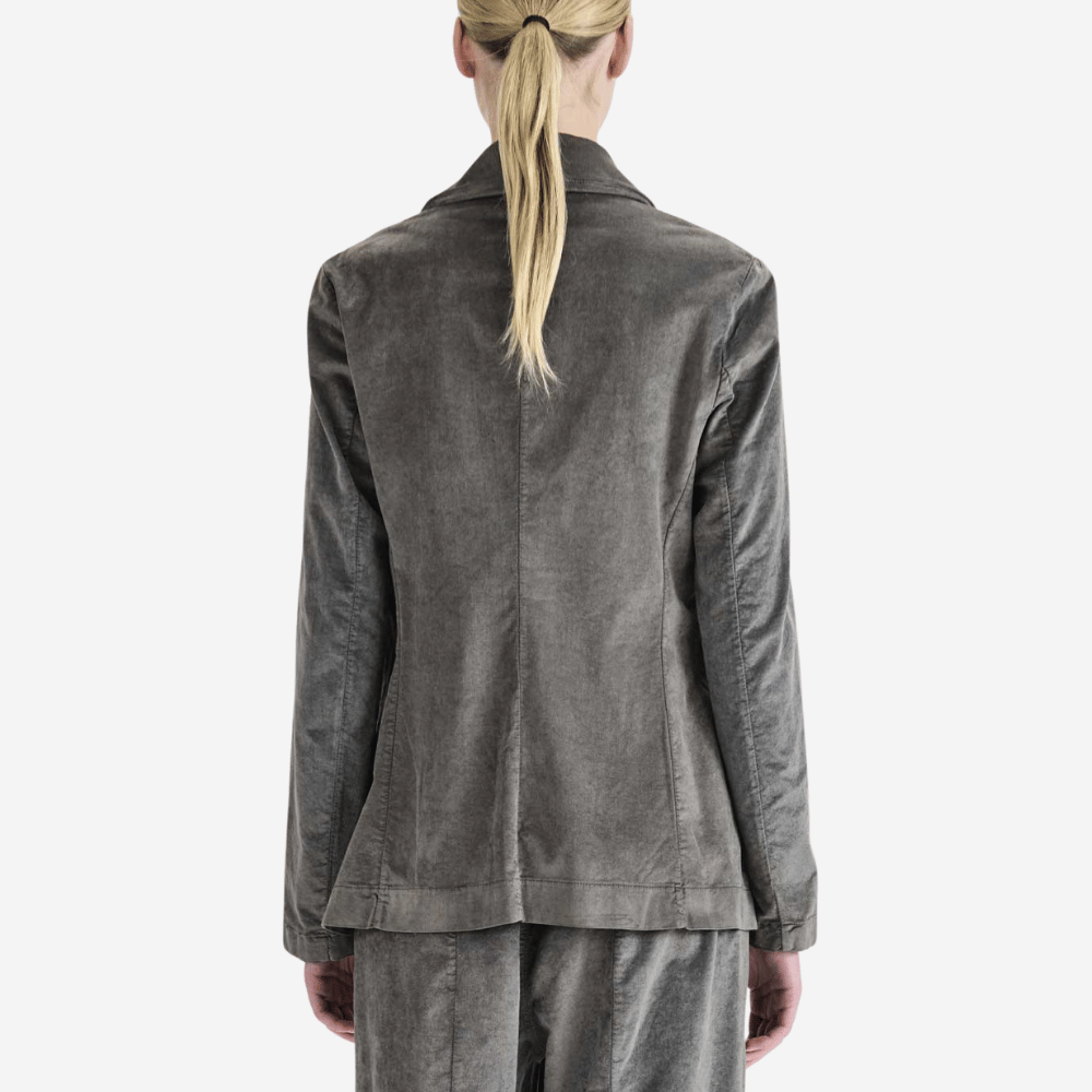 Transit Par Such Velvet Cotton Jacket in Grey - International designer fashion boutique Australia Riada Concept Woollahra