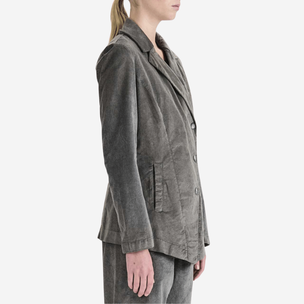 Transit Par Such Velvet Cotton Jacket in Grey - International designer fashion boutique Australia Riada Concept Woollahra
