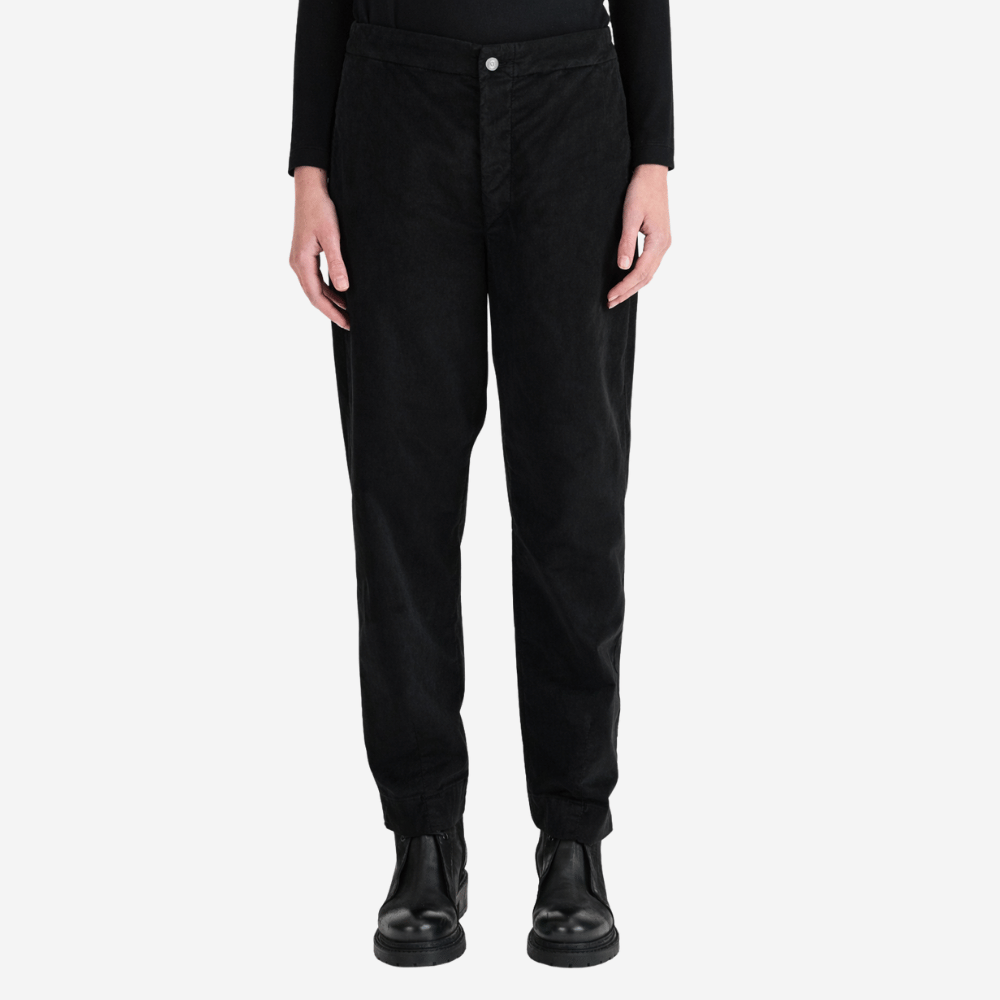Transit Par Such Velvet Cotton Slim Pant in Black – International designer fashion boutique Australia Riada Concept Woollahra