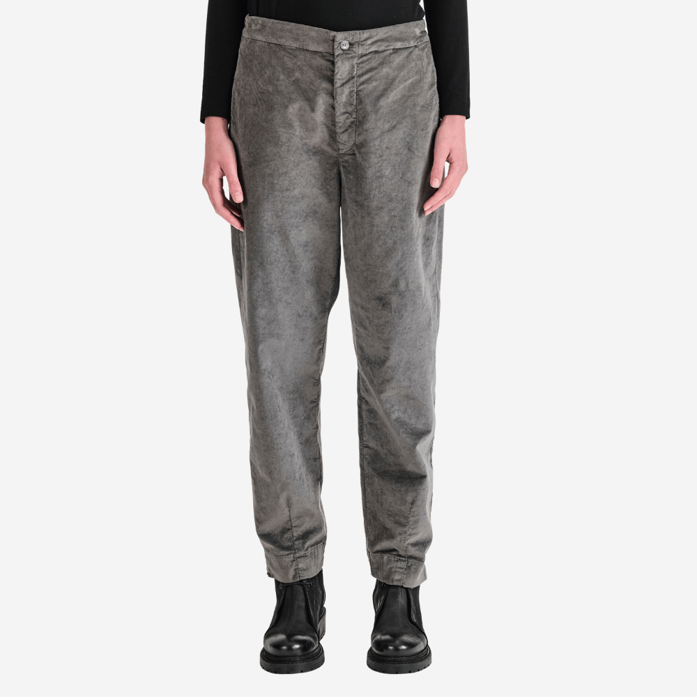 Transit Par Such Velvet Cotton Slim Pant in Grey – International designer fashion boutique Australia Riada Concept Woollahra