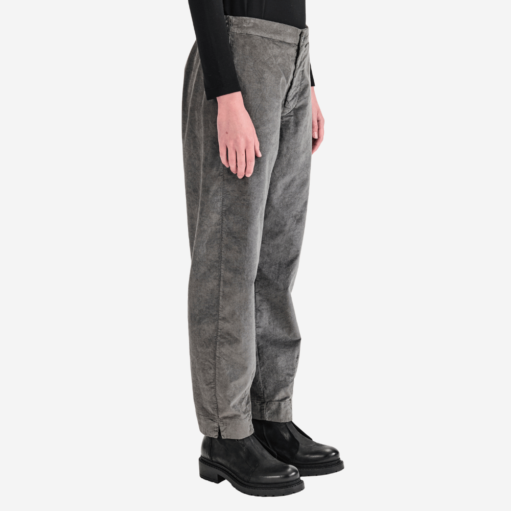 Transit Par Such Velvet Cotton Slim Pant in Grey – International designer fashion boutique Australia Riada Concept Woollahra
