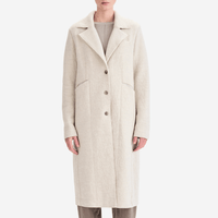 Transit Par Such Virgin Wool Easy Soft Longline Coat in Chalk – International designer fashion boutique Australia Riada Concept Woollahra