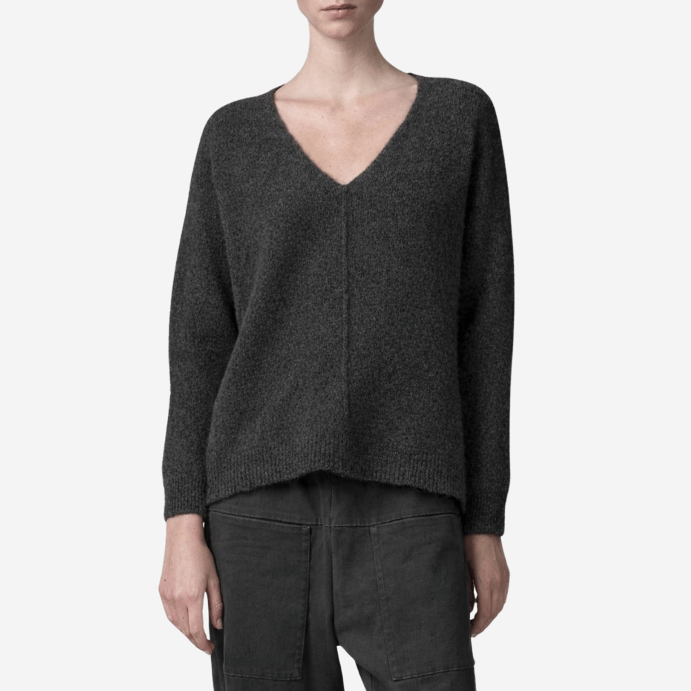 Transit Par Such Alpaca V-Neck Knit Sweater in Anthracite - International designer fashion boutique Australia Riada Concept Woollahra 1016.CFDTRB12471.13