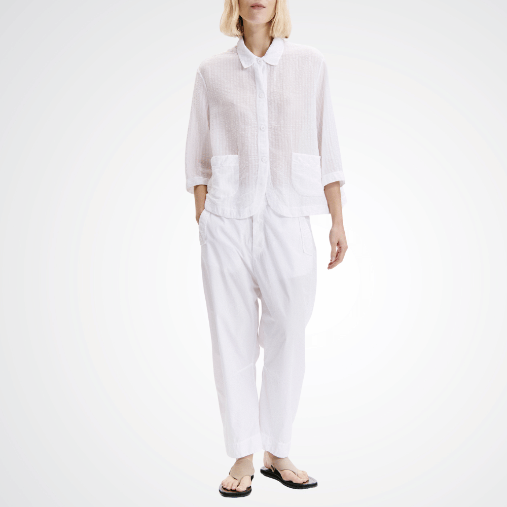 Transit Par Such Seersucker Shirt in White Transit Par Such at Riada Concept Designer fashion shop online and in store High End fashion boutique Sydney Australia Riada Concept