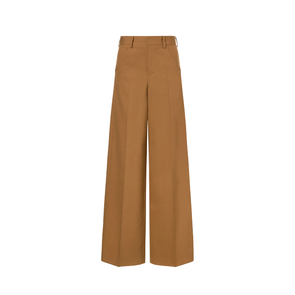 Tropical Wool Trousers in Brown