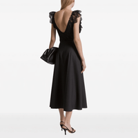 Alberta Ferretti Tropical Wool A-Line Midi Skirt in Black – International designer fashion boutique Australia Riada Concept Woollahra