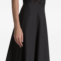 Alberta Ferretti Tropical Wool A-Line Midi Skirt in Black – International designer fashion boutique Australia Riada Concept Woollahra