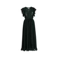 Ulla Johnson Olga Eyelet Flutter-Sleeve Midi Dress in Cypress – luxury cotton eyelet midi dress with V-neck and flutter sleeves, Available instore and online at Riada Concept, Woollahra — Sydney’s destination for a curated selection of international luxury brands