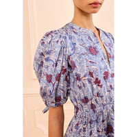 Ulla Johnson Adriana Floral Cotton Poplin Midi Dress in Gardenia – International designer fashion boutique Australia Riada Concept Woollahra