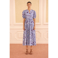 Ulla Johnson Adriana Floral Cotton Poplin Midi Dress in Gardenia – International designer fashion boutique Australia Riada Concept Woollahra