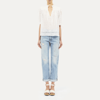 Ulla Johnson Alouette Short-Sleeve Cotton Top in Pristine – International designer fashion boutique Australia Riada Concept Woollahra
