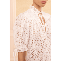 Ulla Johnson Alouette Short-Sleeve Cotton Top in Pristine – International designer fashion boutique Australia Riada Concept Woollahra