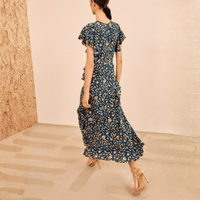 Ulla Johnson Amaia Cascading Ruffle Midi Dress in Midnight Garden Ulla Johnson designer skirts, international luxury fashion boutique Australia Riada Concept Woollahra