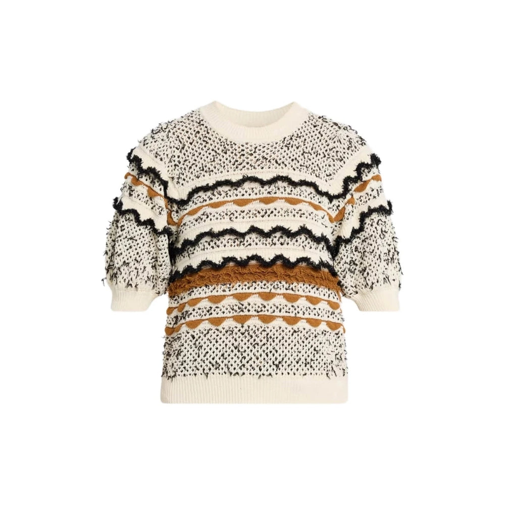 Ulla Johnson Andira Tweed Knit Short Sleeve Top in Scallop – International designer fashion boutique Australia Riada Concept Woollahra