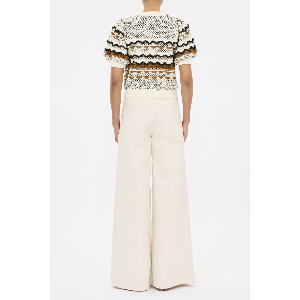 Ulla Johnson Andira Tweed Knit Short Sleeve Top in Scallop – International designer fashion boutique Australia Riada Concept Woollahra